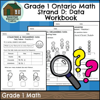 Preview of Strand D: Data Workbook (Grade 1 Ontario Math) New 2020 Curriculum