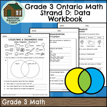 Preview of Strand D: Data Workbook (Grade 3 Ontario Math) New 2020 Curriculum