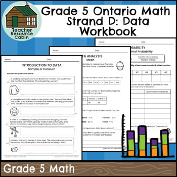 Preview of Strand D: Data Workbook (Grade 5 Ontario Math) New 2020 Curriculum