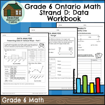 Preview of Strand D: Data Workbook (Grade 6 Ontario Math) New 2020 Curriculum