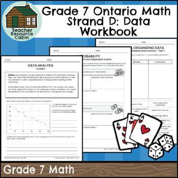 Preview of Strand D: Data Workbook (Grade 7 Ontario Math) New 2020 Curriculum