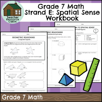 Preview of Strand E: Spatial Sense Workbook (Grade 7 Ontario Math) New 2020 Curriculum