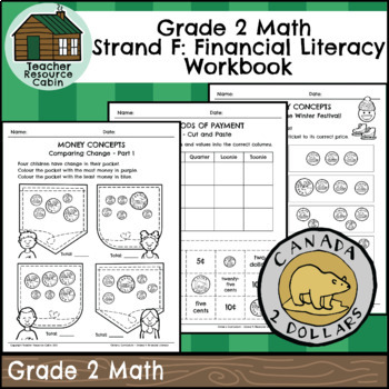 Preview of Strand F: Financial Literacy Workbook (Grade 2 Ontario Math) New 2020 Curriculum