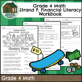 Preview of Strand F: Financial Literacy Workbook (Grade 4 Ontario Math) New 2020 Curriculum