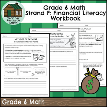 Preview of Strand F: Financial Literacy Workbook (Grade 6 Ontario Math) New 2020 Curriculum