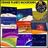 Strange Planets Backgrounds Clip Art Set {Educlips Clipart}