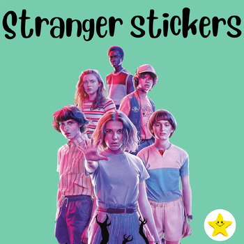 Preview of Stranger Things Clip Art Digital Stickers 2022 #1 BEST SELLING