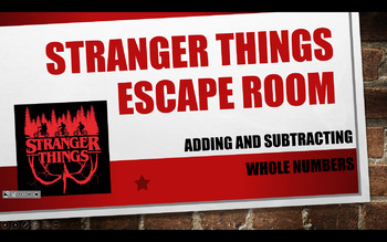 Preview of Stranger Things Escape Room: Adding and Subtracting Whole Numbers