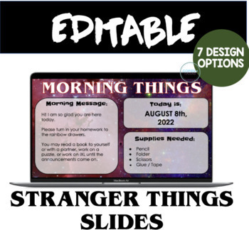 Preview of Stranger Things Morning / Daily Announcement Slides 