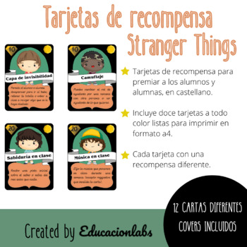 Preview of Stranger Things Punch Cards in Spanish