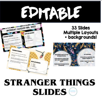 Preview of Stranger Things Themed Agenda Slides 