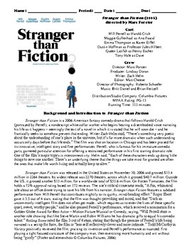 Preview of Stranger than Fiction Film (2006) Study Guide Movie Packet