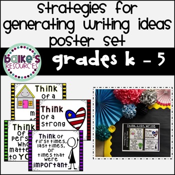Preview of Writing:  Strategies For Generating Writing Ideas Anchor Chart- Digital Resource