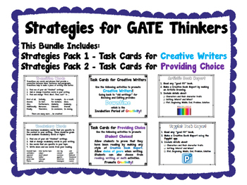 Preview of Strategies for GATE Thinkers Bundle - Creative Writers and Providing Choice