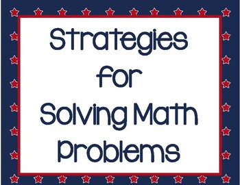 Preview of Strategies for Solving Math Problems Posters or Anchor Charts