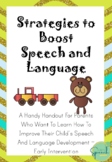 Strategies to Boost Speech and Language Parent Handout Early Intervention