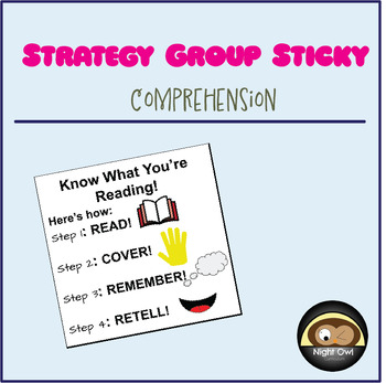 Preview of Strategy Group Sticky Note Template - Nonfiction Comprehension