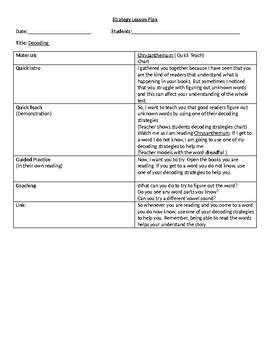 Strategy Lesson Plan - Decoding by ESL World | Teachers Pay Teachers