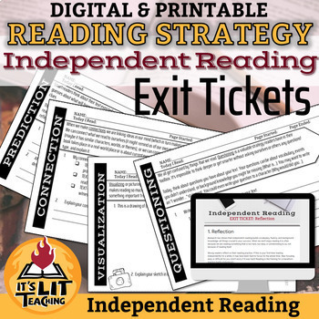 Preview of Strategy and Skill-based Independent Reading Exit Tickets | Printable & Digital