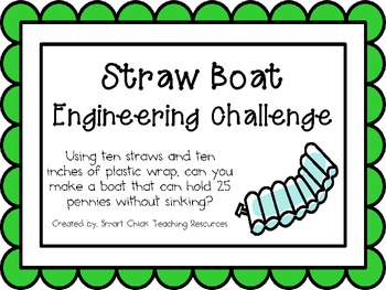 Preview of Straw Boats: Engineering Challenge Project ~ Great STEM Activity!