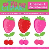 Strawberries Cherries Clip Art (Digital Use Ok!)