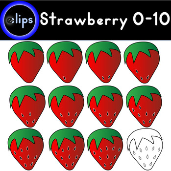 Preview of Strawberries Count 0-10 Summer Strawberry Review Fun