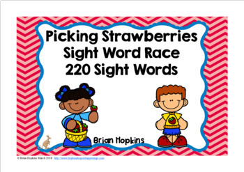 Preview of Sight Word Game - Literacy Center with Strawberries Theme