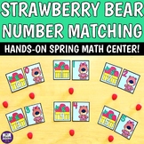 Strawberry Bear Number Matching Game - Preschool Kinder Sp