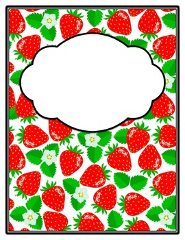 Preview of Strawberry Binder Cover and Spines, Back to School