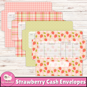Preview of Strawberry Cash Envelopes | DIY Money Envelopes Printable Budget Tracker