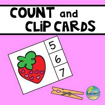 Preview of Strawberry Count and Clip Cards