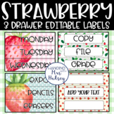 Strawberry Editable 3 Drawer Labels