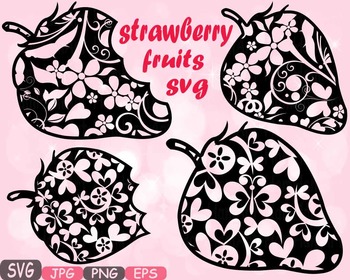 Download Strawberry Fruits Fruit Svg Clipart Health Fitness Teacher Flower Floral 464s