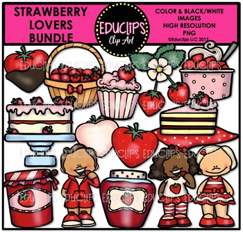 Preview of Strawberry Lovers Clip Art Set {Educlips Clipart}