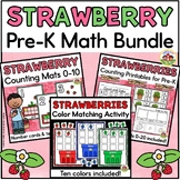 Strawberry Math Activities Pre-K BUNDLE
