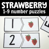 Strawberry Number Cards for Math Centers or Summer Activities