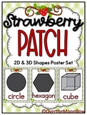 Strawberry Patch | 2D & 3D Shapes Poster Set | Gingham | Fruit