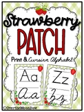 Strawberry Patch | Print & Cursive Alphabet Poster Set | H