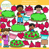 Spring Kids Strawberry Shapes Patch Clip Art
