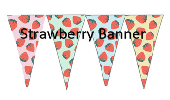 Preview of Strawberry Theme Pennant Bunting Banner