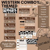 Western Cowboy Decor Classroom Calendar Set- Editable! Day