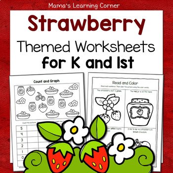 printable practice cutting First Worksheet Themed Strawberry Packet for Kindergarten