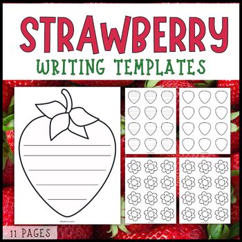 Preview of Strawberry Writing Prompt Templates: Lined Craft for Creative Expression