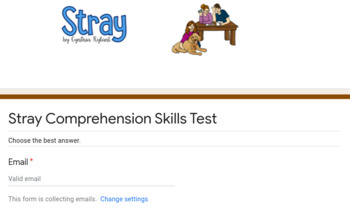 Preview of Stray by Cynthia Ryland Comprehension/Skill Test