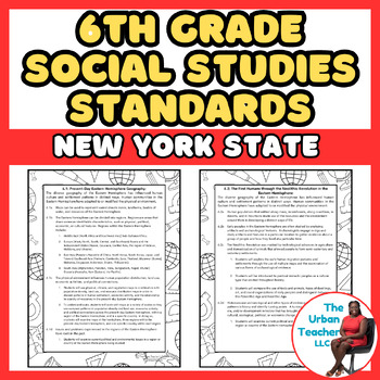 Preview of Free New York State 6th Grade Social Studies Standards for Curriculum Planning