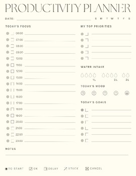 Preview of Streamlined Success: Ultimate Simple & Minimal Printable Productivity Planner