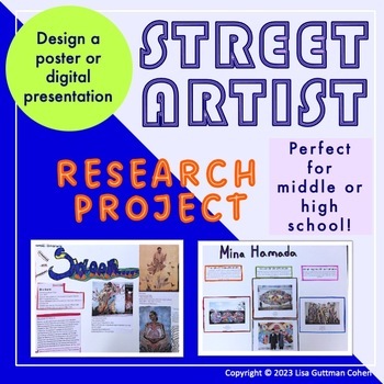 Preview of Street Art Artist Study Lesson for Middle School- Graffiti Art Research Project