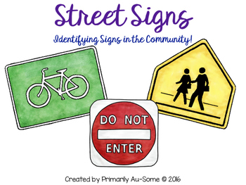Preview of Street Signs (An Adapted Book for Identifying Signs in the Community)