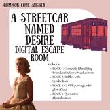 Streetcar Named Desire Digital Escape Room Activities Bundle