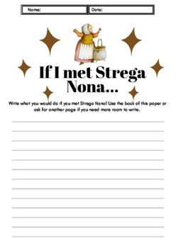 Preview of Strega Nona by Tomie dePaola Writing Prompt Activity (Trendy)